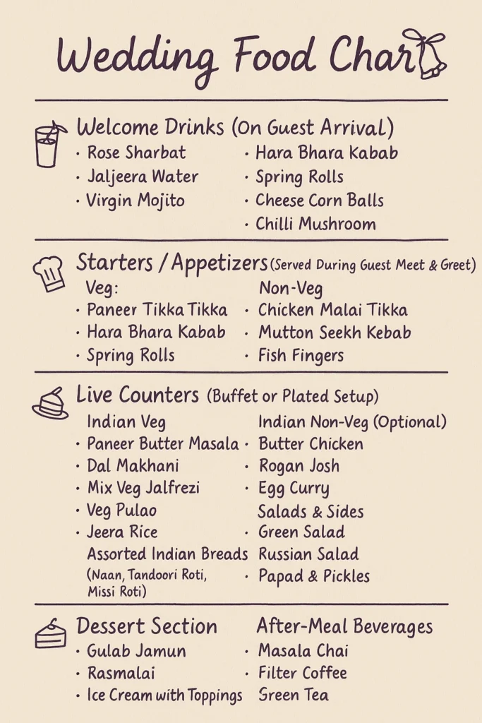 wedding food menu